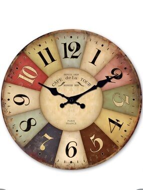 Modern Wall Clock Solid Wood 14”